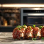 Close-up of marinated Adobada pork with vibrant red spices.