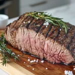 Perfectly Grilled Tri-Tip Steak on a Wooden Board