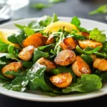 Sunchoke salad with lemon dressing served in a restaurant