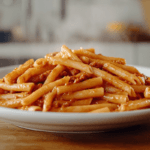 Strozzapreti pasta served with a rich ragu sauce