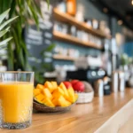 A vibrant tropical smoothie