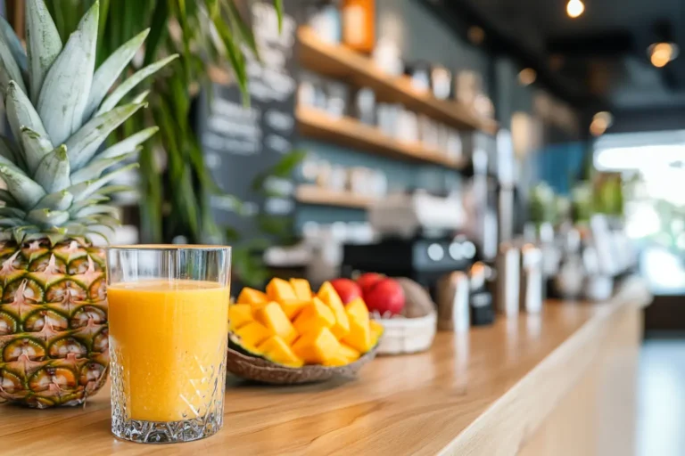 A vibrant tropical smoothie
