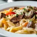 Creamy Philly Cheesesteak Pasta