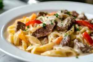 Creamy Philly Cheesesteak Pasta