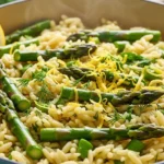 One Pot Orzo with Asparagus