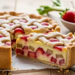 Strawberry Rhubarb Custard Pie
