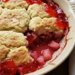Rhubarb Cobbler with Strawberry Jello