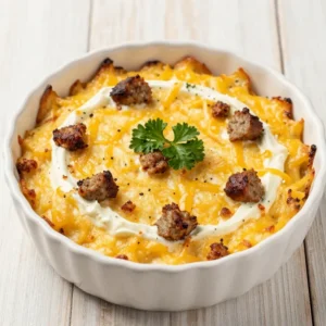 A bowl of creamy Hissy Fit Dip garnished with fresh herbs on a wooden table.